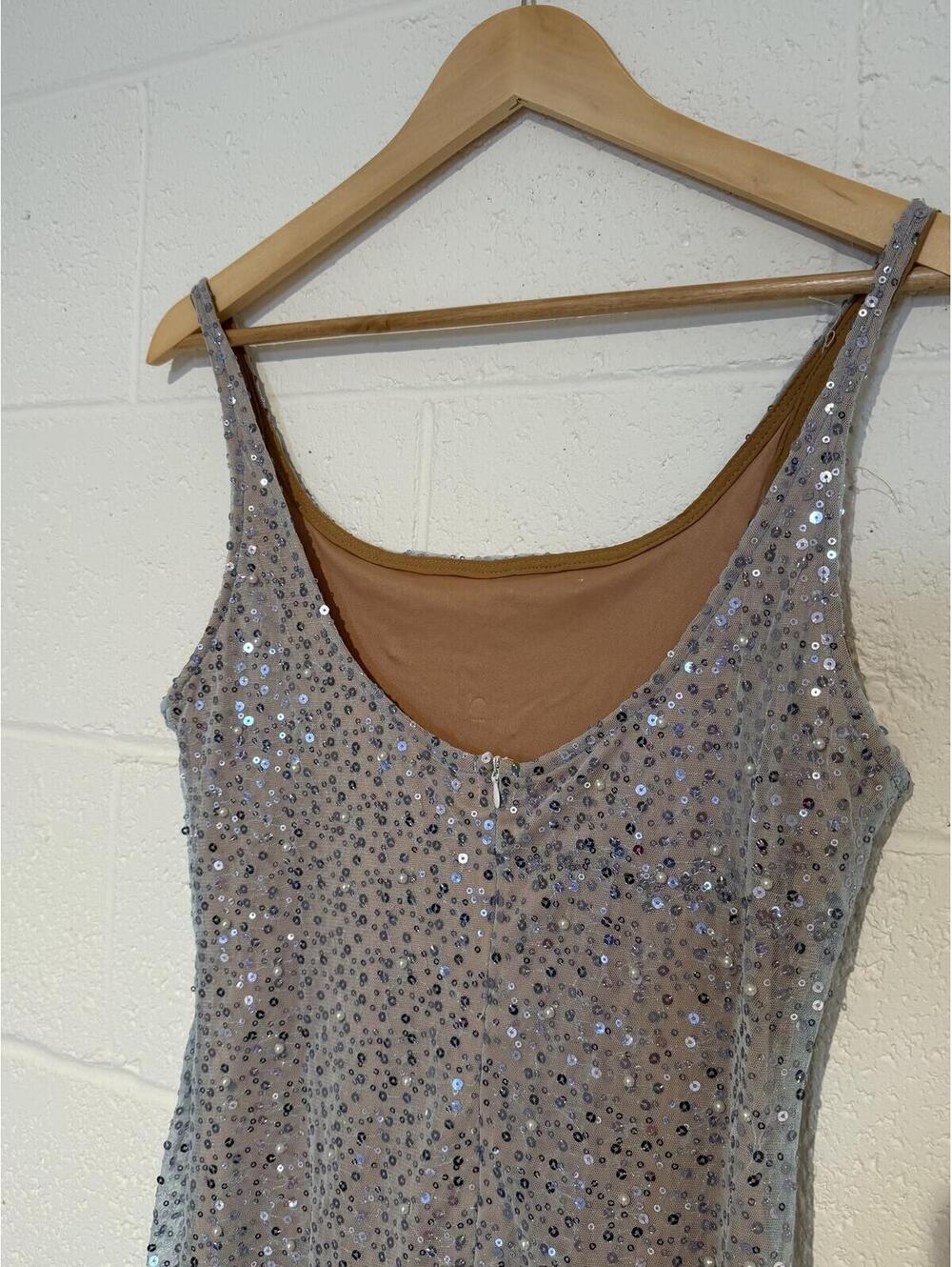 Vintage Sequin Dress With Fur Trim - Picture 5 of 5